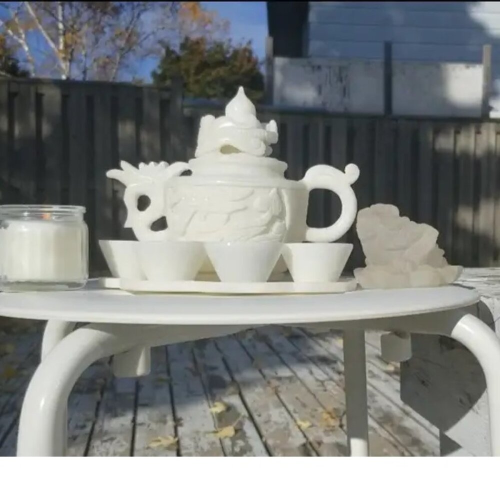 White Marble Chinese Tea Set